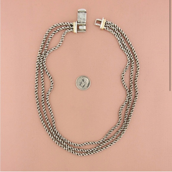 TIFFANY & CO 925 STERLING LAYERED 16” & 18kt gold triple strand necklace - Picture 12 of 16